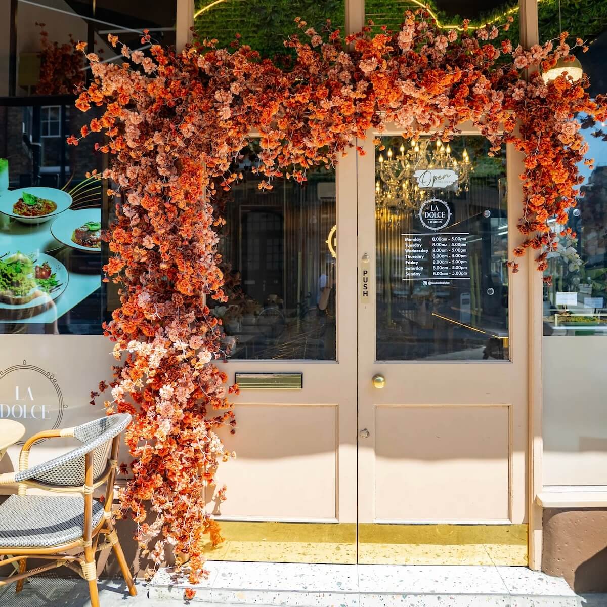 orange artificial garlands
